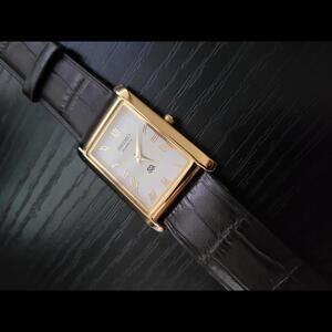 🔥Mint Condition - Rare Vintage Seiko Slim Tank Men's Leather Watch